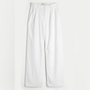 Hollister White Livvy Ultra High-Rise Linen-Blend Wide-Leg Pants M Long NWOT